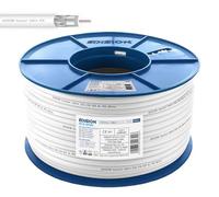 Edision ICX-250 Cable Coaxial 250m, Cable Antena TV Interior PVC Blanco, Acero Cobreado CCS/AL, 17VAtC, CPR Eca, Clase A, Cable Satélite, para DVB-S2, DVB-T/T2, DVB-C, RADIO, Bobina Plástico 250m