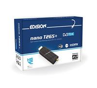 EDISION Nano T265+ Receptor dongle HDMI Terrestre TDT DVB-T2 y por Cable DVB-C, H265 HEVC, FTA, Full HD, PVR, USB, HDMI, Sensor IR, Soporte USB WiFi, Mando a Distancia Universal 2en1