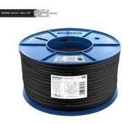 Edision OCX-100 Cable Coaxial 100m, Cable Antena TV Exterior/Interior PE Negro, Cobre CU/AL, 17PAtC, CPR Fca, Clase A, Cable Satélite, para DVB-S2, DVB-T/T2, DVB-C, RADIO, Bobina Plástico 100m