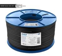 Edision OCX-250 Cable Coaxial 250m, Cable Antena TV Exterior/Interior PE Negro, Cobre CU/AL, 17PAtC, CPR Fca, Clase A, Cable Satélite, para DVB-S2, DVB-T/T2, DVB-C, RADIO, Bobina Plástico 250m