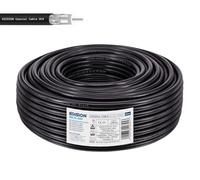Edision OCX-50 Cable Coaxial 50m, Cable Antena TV Exterior/Interior PE Negro, Cobre CU/AL, 17PAtC, CPR Fca, Clase A, Cable Satélite, para DVB-S2, DVB-T/T2, DVB-C, RADIO, Bobina 50m