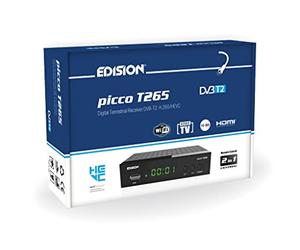 EDISION PICCO T265, 2024 Nuevo Español TDT Decodificador TV DVB-T2, Full HD, H265 HEVC, PVR, USB, HDMI, SCART, Control Remoto IR 2 en 1, Receptor DVB-T2 Alta Definición, Soporte WiFi USB