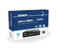 Edision Picco T265+ Receptor Terrestre TDT DVB-T2 y por Cable DVB-C, H265 HEVC FTA Full HD PVR, USB, HDMI, SCART, S/PDIF, Sensor IR, Soporte USB WiFi, Mando a Distancia Universal 2en1