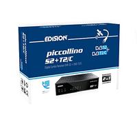 Edision Piccollino S2+T2/C, Receptor Combo H265/HEVC (DVB-S2, T2, C) Full HD USB, Negro