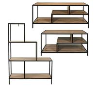 Edison Conjunto mueble de salón (3 pzs., Negro/Marrón)
