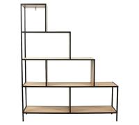 HOME DECO FACTORY Estantería Escalera Vintage 4 Niveles 146 cm Marrón | Madera de ingeniería, estantería escalera, 4 niveles, estilo industrial, gran formato, 120x146 cm, marrón y negro