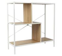 Edison Estantería metálica (L x An x Al: 30 x 80 x 79,5 cm, Metal/Madera, Blanco/Marrón)