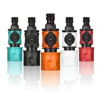 Editbar Acoplamiento rápido para manguera de jardín, 5 unidades, con válvula reguladora, conector rápido para mangueras de agua de 1/2 pulgadas, manguera de acoplamiento para riego de jardín, aspersor