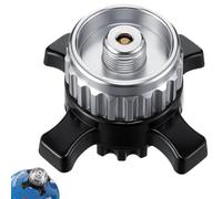 Editbar Adaptador de cartucho de válvula compatible con Campingaz Easy-Click/CV, transición de cierre de bayoneta a rosca de 7/16 pulgadas, portátil y seguro, para cocina de camping y exterior (plata