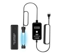 Editbar Lámpara esterilizadora UV para acuario, lámpara de desinfección UV para acuario, cocina y estanque, ahorro de energía, con temporizador y funda, desinfección de agua UV, control de algas