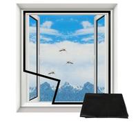 Editbar Mosquitera para ventana de 130 x 150 cm, protección contra insectos con cinta de velcro, autoadhesiva, mosquitera a prueba de gatos, extraíble, lavable, duradera y resistente, para dormitorio