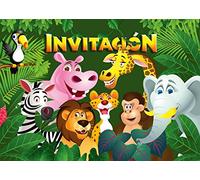 Edition Colibri 10 Invitaciones en español “Animales del ZOOLÓGICO“: Juego de 10 Invitaciones para el cumpleaños Infantil en el zoológico/Parque Safari/casa en el Bosque lluvioso (10968 ES)