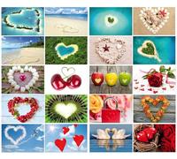 Edition Colibri 2 10794-817 - Juego de 24 tarjetas postales de amor con diversos diseños de corazones