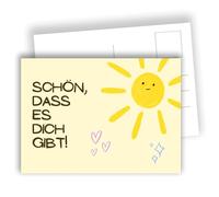 Edition Colibri Divertido juego de tarjetas postales con rayos de sol - Schön, dass es dich gibt! | Set de 10 tarjetas planas (A6) - reverso para escribir