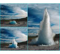 Edition Colibri Postal lenticular Geyser en Islandia - Tarjeta de cambio de imagen natural, A6