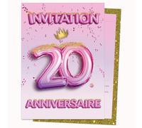 Edition Colibri - Tarjeta de cumpleaños (invitación para 20 cumpleaños, paquete de 10 tarjetas planas (A6) - Verso para escribir