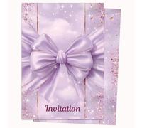 Edition Colibri - Tarjeta de invitación de cumpleaños (10 unidades), diseño de lazo morado