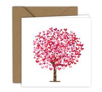 Edition Colibri Tarjeta de San Valentín para él y ella, A6, tarjeta plegable con sobre, tarjeta de amor, aniversario, tarjeta de aniversario, tarjeta de San Valentín, corazón humano, árbol (H000265)