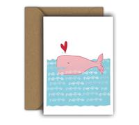 Edition Colibri Tarjeta de San Valentín para él y ella, A6, tarjeta plegable con sobre, tarjeta de amor, aniversario, tarjeta de aniversario, tarjeta de San Valentín, tarjeta divertida de ballena