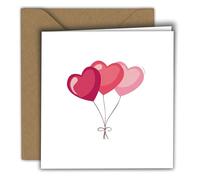 Edition Colibri Tarjeta de San Valentín para él y ella, A6, tarjeta plegable con sobre, tarjeta de amor, aniversario, tarjeta de aniversario, tarjeta de San Valentín, diseño de corazón (globo de