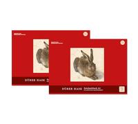 Edition Dürer bloc de dibujo granulado A3 18 hojas 100 g/m², 2 piezas, bloc de colorear para niños y adultos