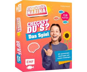 EDITION MICHAEL FISCHER Kartenspiel: Checkerin Marina: Checkst du's? - Das Spiel: Das witzige Checker-Spiel mit 128 Karten, coolen Challenges und spannenden Quiz-Fragen für Kinder AB 8 Jahren