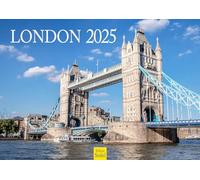 Edition Seidel Calendario de pared de Londres 2025, formato DIN A3, calendario de pared de Inglaterra Big Ben Westminster Tower Bridge Támesis Metrópoli Skyline