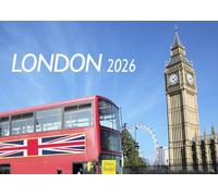 Edition Seidel Calendario de pared de Londres 2026, formato DIN A3, calendario de pared de Inglaterra Big Ben Westminster Tower Bridge Támesis Metrópoli Skyline