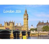 Edition Seidel Calendario de pared de Londres 2026, formato DIN A4, calendario de pared de Inglaterra Big Ben Westminster Tower Bridge Támesis Metrópoli Skyline