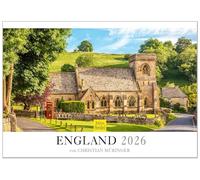 Edition Seidel Calendario de pared prémium de Inglaterra 2026, formato DIN A4, calendario de pared del Reino Unido, Sussex Kent Cotswolds Cornwall Eastbourne Christian Müringer