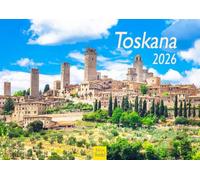 Edition Seidel Calendario de pared Toscana 2026, formato DIN A4, calendario de pared, Europa Italia, Florencia, Siena Pisa, catedral del río Arno