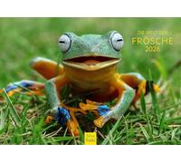 Edition Seidel Calendario premium con texto en alemán "Die Welt der Frösche 2026", formato DIN A4, calendario de pared, animales, rana, sapo, anfibios