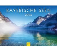Edition Seidel Calendario premium de pared de los lagos bávaros 2026, formato DIN A3, calendario de pared, Alemania, Baviera, Schwangau, Ramsau, lago de Constanza, lago Königssee Chiemsee Tegernsee