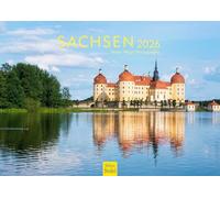 Edition Seidel Calendario premium de Sachsen 2026, formato DIN A3, calendario de pared, Alemania, Dresde Meissen, castillo de Moritzburg, Elbe Mario Weigt