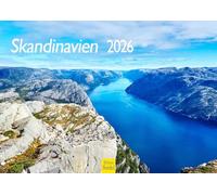 Edition Seidel Calendario premium Escandinavia 2026, formato DIN A4, calendario de pared, Noruega, Suecia, Dinamarca, Islandia, Finlandia, Laponia, fiordos, géiser del norte