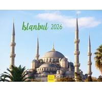 Edition Seidel Calendario premium Estambul 2026, formato DIN A3, calendario de pared, Europa, Asia, Turquía, Bosforo, Hagia, Sofía, mezquita, metrópoli, horizonte