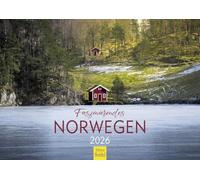 Edition Seidel Calendario Premium Fascinante Noruega 2026, formato DIN A4, calendario de pared, Escandinavia, Oslo Trondheim, montañas, glaciares, fiordos costeros, aurora boreal