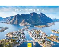 Edition Seidel Calendario Premium Fascination Noruega 2026, formato DIN A4, calendario de pared, Escandinavia Oslo Trondheim Bergen glaciar fiordo costero aurora boreal
