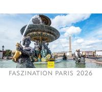 Edition Seidel Calendario Premium Fascination Paris 2026, formato DIN A4, calendario de pared, Francia, Torre Eiffel, Louvre, arco de triunfo, metrópolis horizonte