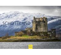 Edition Seidel Calendario premium original Escocia 2026, formato DIN A4, calendario de pared Europa Gran Bretaña, Edimburgo, Isla de Skye Highlands mar, acantilados