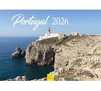 Edition Seidel Calendario premium Portugal 2026, formato DIN A4, calendario de pared, Europa, Lisboa, Porto, Algarve, costa, mar, acantilado, lagunas, parque nacional