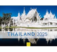 Edition Seidel Calendario Premium Tailandia 2025, formato DIN A3, calendario de pared Asia Bangkok Phuket, Ruinas, templo de Buda, horizonte Stefan Becker