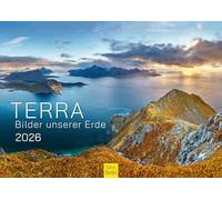 Edition Seidel Calendario premium Terra imágenes de nuestra Tierra 2026, formato DIN A3, calendario de pared, calendario natural, paisaje, parque nacional, montañas, glaciares, mar