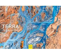 Edition Seidel Calendario premium Terra La Tierra desde arriba 2026, formato DIN A4, calendario de pared, natural, bosque de coníferas, glaciar, paisajes de ríos, campos de tulipanes