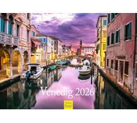 Edition Seidel Calendario premium Venecia 2026, formato DIN A3, calendario de pared Europa Italia, norte de Italia, Véneto, plaza San Marcos, puente de Rialto