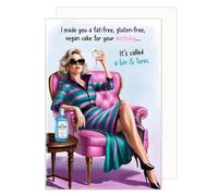 Edition Seidel (G3585 SW024) Tarjeta de cumpleaños con sobre. Tarjeta de felicitación con mensaje divertido, tarjeta de cumpleaños «Happy Birthday» para hombre o mujer, diseño de Gin & Tonic con humor