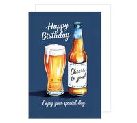 Edition Seidel G3791 SW025 - Tarjeta de felicitación de cumpleaños con sobre, diseño de vaso de cerveza