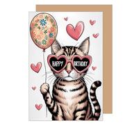 Edition Seidel G3795 SW025 - Tarjeta de felicitación de cumpleaños con sobre, diseño con texto en inglés "Happy Birthday"