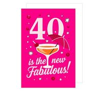 Edition Seidel G3817 SW025 - Tarjeta de felicitación de 40 cumpleaños con sobre, diseño con texto en inglés