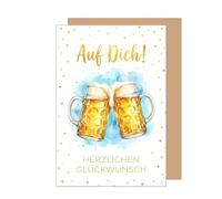 Edition Seidel G3875 SW025 - Tarjeta de felicitación de cumpleaños con sobre, diseño de cerveza
